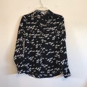 EXPRESS Portofino Shirt black and white size XS